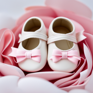 An image capturing the delicate beauty of 0-3 baby shoes, showcasing their tiny size and adorable design