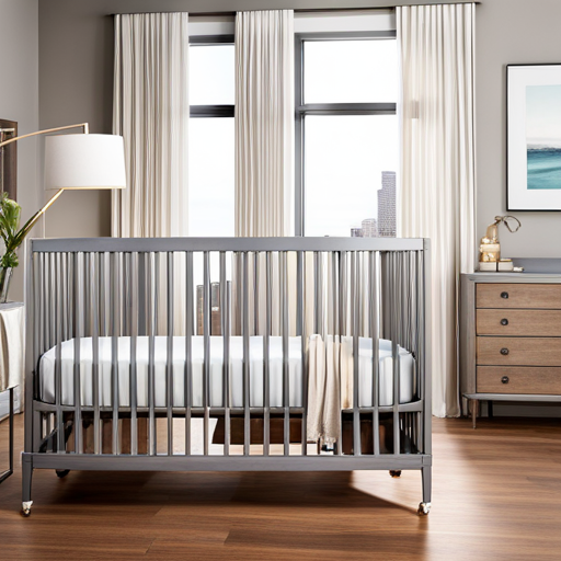 An image featuring a stylish 4 in 1 crib, seamlessly transforming from a cozy bassinet to a toddler bed, showcasing its versatility, space-saving design, long-lasting functionality, and cost-effectiveness