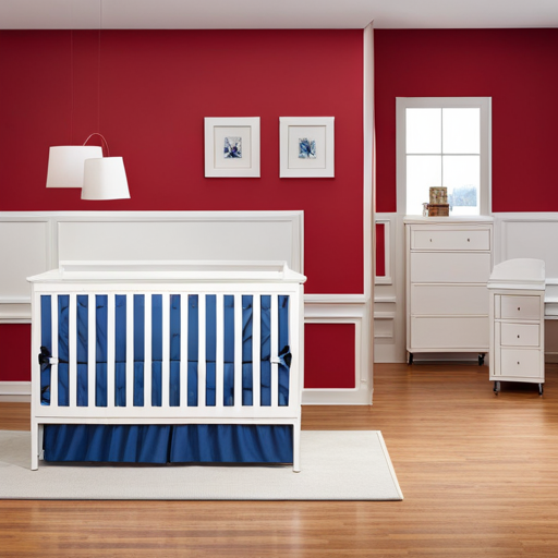 An image showcasing a beautifully arranged display of 4 in 1 cribs at a Target store