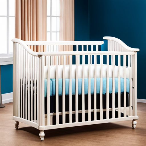 An image showcasing the safety features of 4-in-1 baby cribs