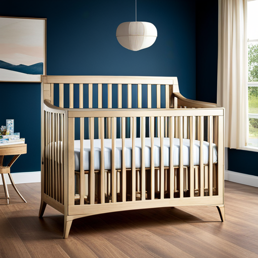 An image showcasing a well-crafted and sturdy baby crib, with a sleek design, made from durable materials, available at an affordable price