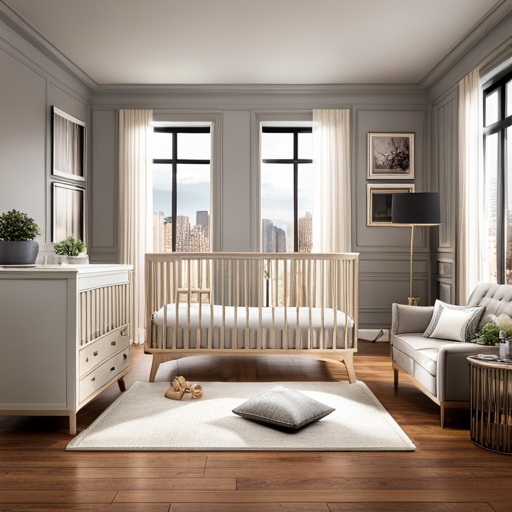 An image that showcases a sturdy, low-cost baby crib with reinforced corners and secure railings