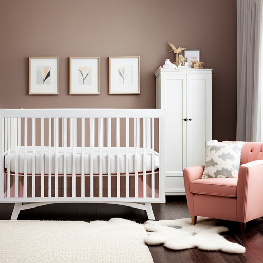  Create an image showcasing a cozy nursery adorned with a charming, affordable baby crib