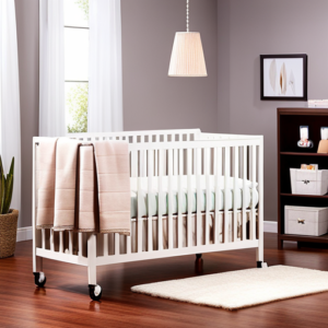 An image showcasing a cozy nursery with a stylish, affordable baby crib