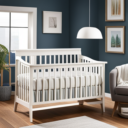 An image showcasing a cozy, budget-friendly nursery with a charming baby crib under $100
