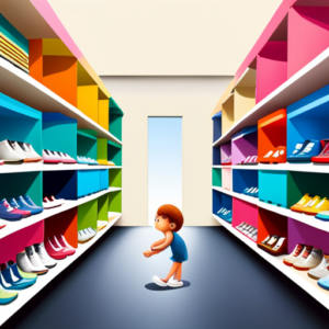 Baby Shoes Foot Locker 2 An image showcasing a sparkling white shoe shelf at Baby Shoes Foot Locker, filled with rows of tiny, colorful sneakers in various sizes, each adorned with cute cartoon characters and playful motifs