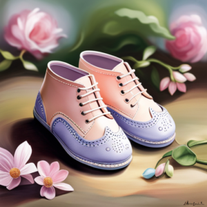 An image capturing the delicate charm of baby shoes size 4c, showcasing their dainty design, soft pastel colors, and tiny Velcro straps, evoking a sense of adorable innocence