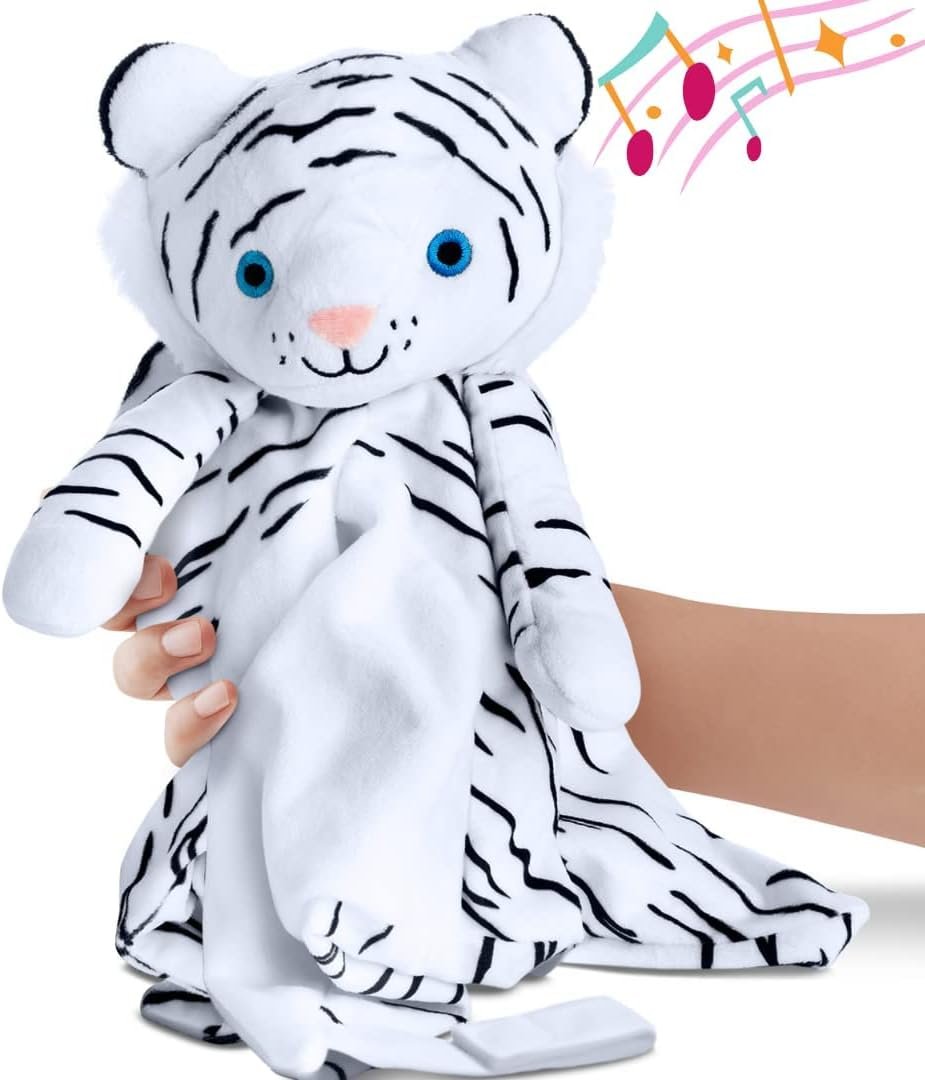 Baby Soother Lovey – White Noise and Lullaby – Infant Sleep Aid – Helps Calm Child at Nap Time Routine – Awesome Baby Gift – Portable Plush Toddler Snuggle Toy – Baby Blanket – Newborn Essential