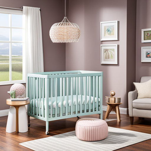 An image showcasing a cozy and compact nursery corner with a top-rated mini crib as the centerpiece