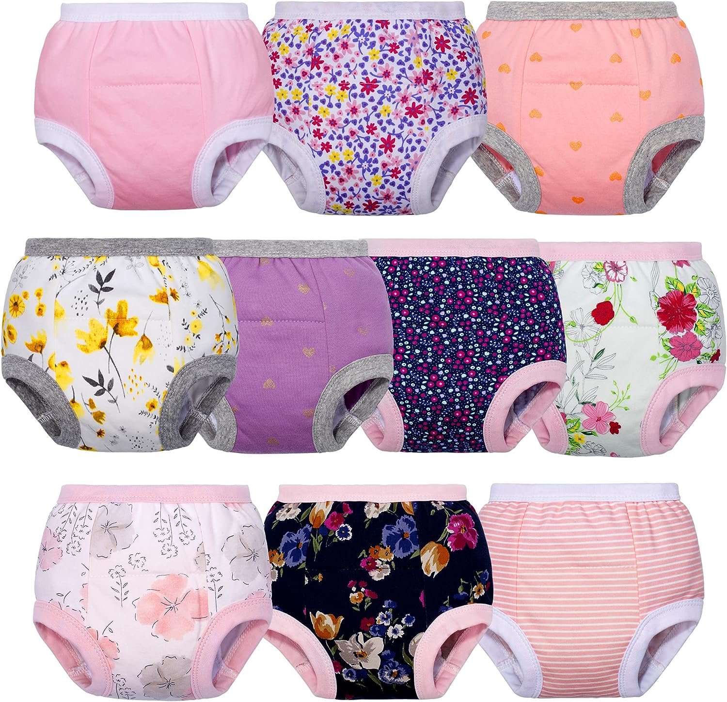 BIG ELEPHANT Baby Girls Training Underwear for Toddler Cotton Training Pants Soft and Absorbent 12 Months-5T