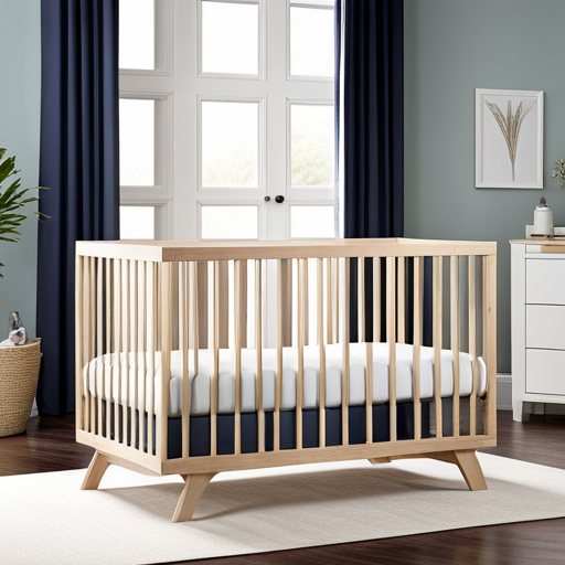 An image of a sturdy, sleek, and budget-friendly baby crib