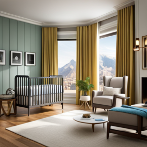 An image showcasing a vibrant nursery with rows of beautifully colored cribs