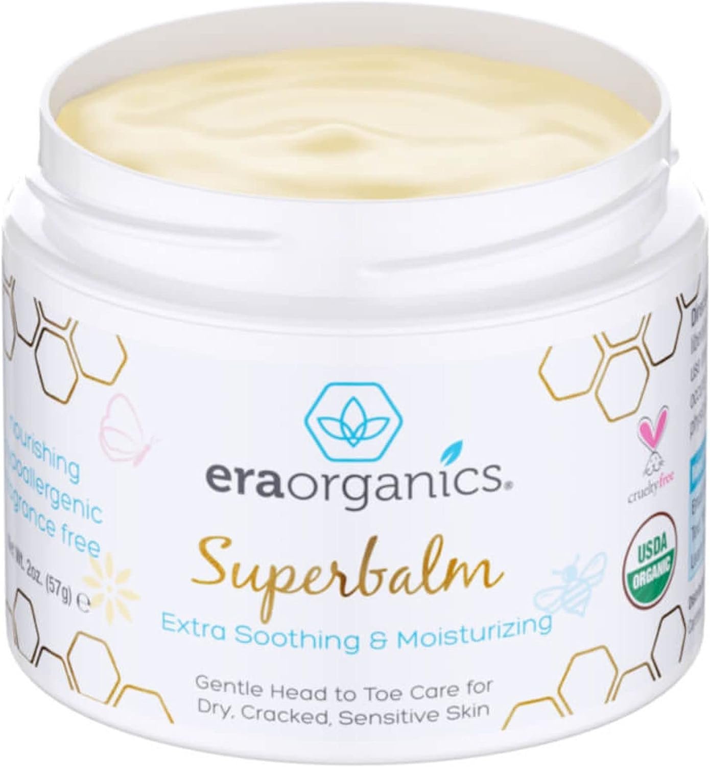 Era Organics Healing Ointment for Babies - USDA Certified Organic Natural Gentle Moisturizer for Sensitive Skin Prone To Baby Eczema, Cradle Cap (Infant Seborrheic Dermatitis), Rashes, Hives  More