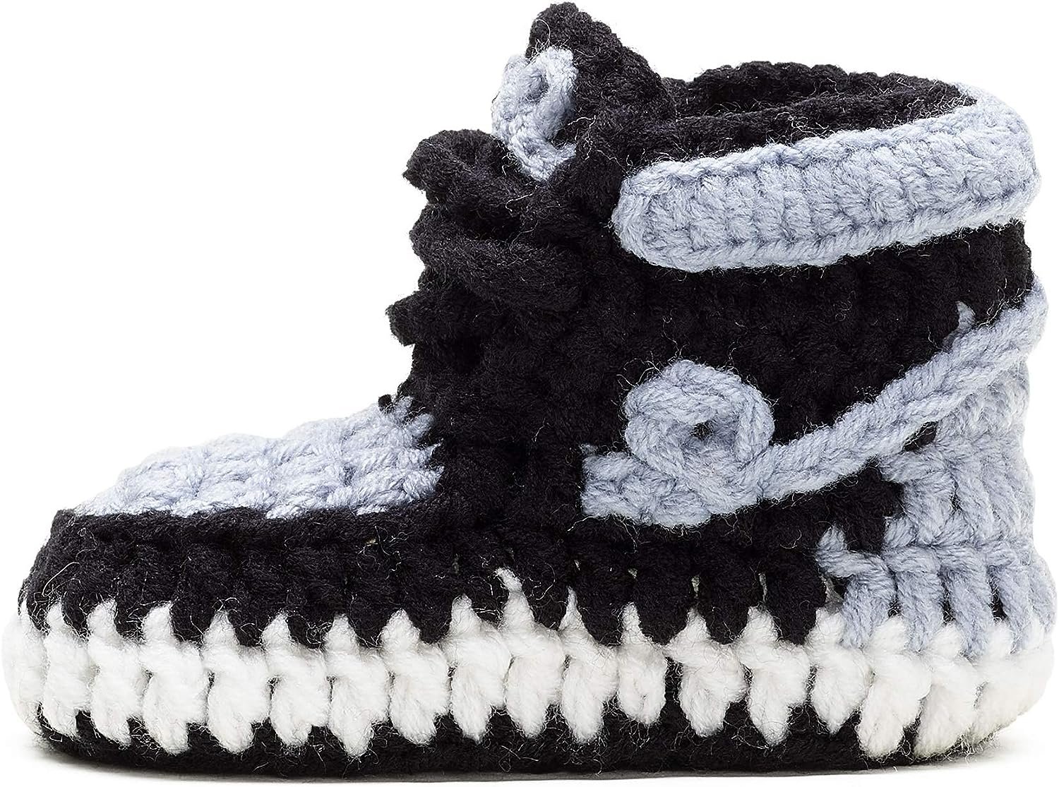 Itzzy Bitzzy Baby Sneakers - Crochet Shoes for Babies - Soft Booties for Boys and Girls - Soft Soled Slip On High Top Shoes