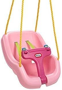 Little Tikes Snug n Secure Pink Swing with Adjustable Straps, 2-in-1 for Baby and Toddlers Ages 9 Months - 4 Years,16D x 16.3W x 17H