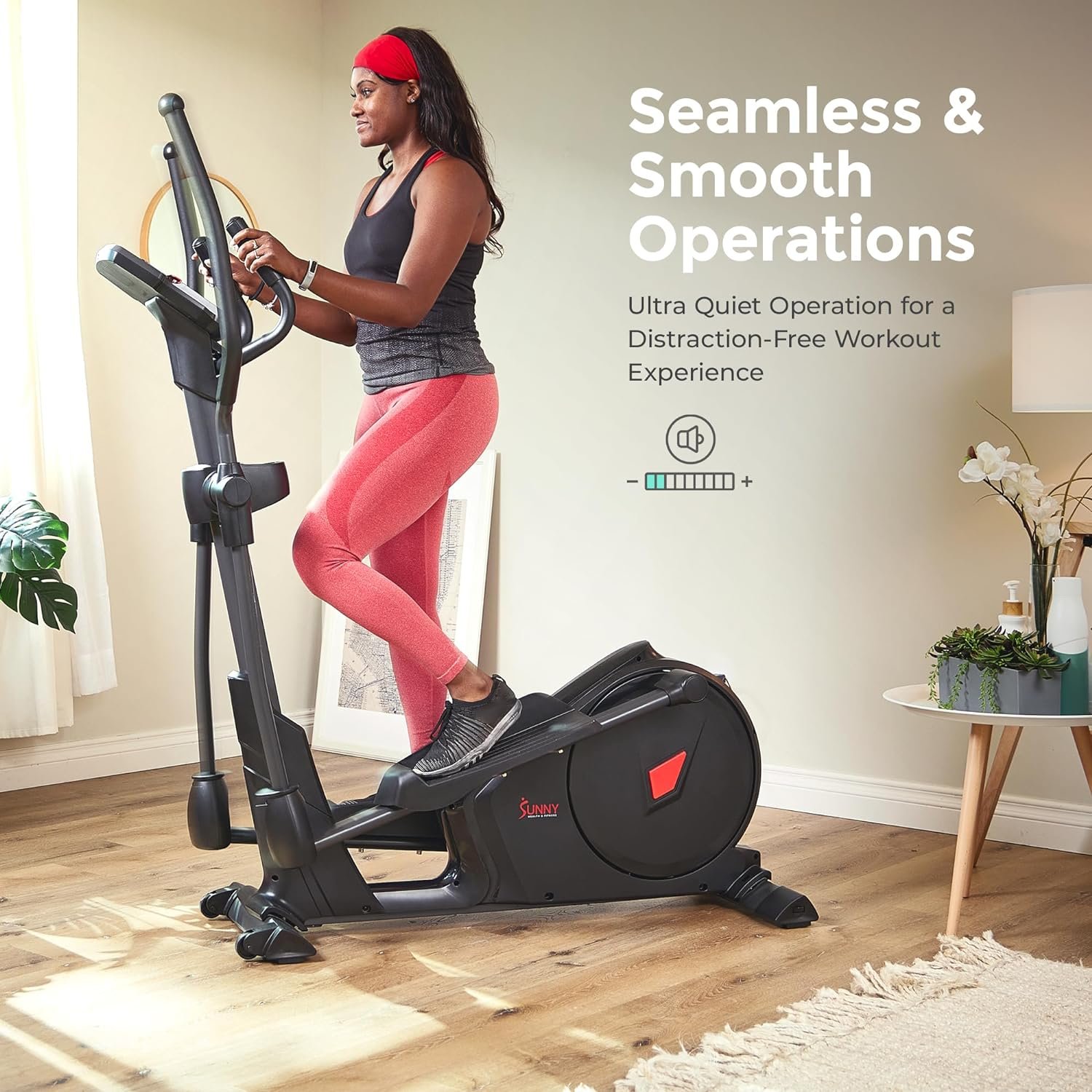 Sunny Health  Fitness Elliptical Exercise Machine Trainer with Optional Exclusive SunnyFit™ App and Enhanced Bluetooth Connectivity