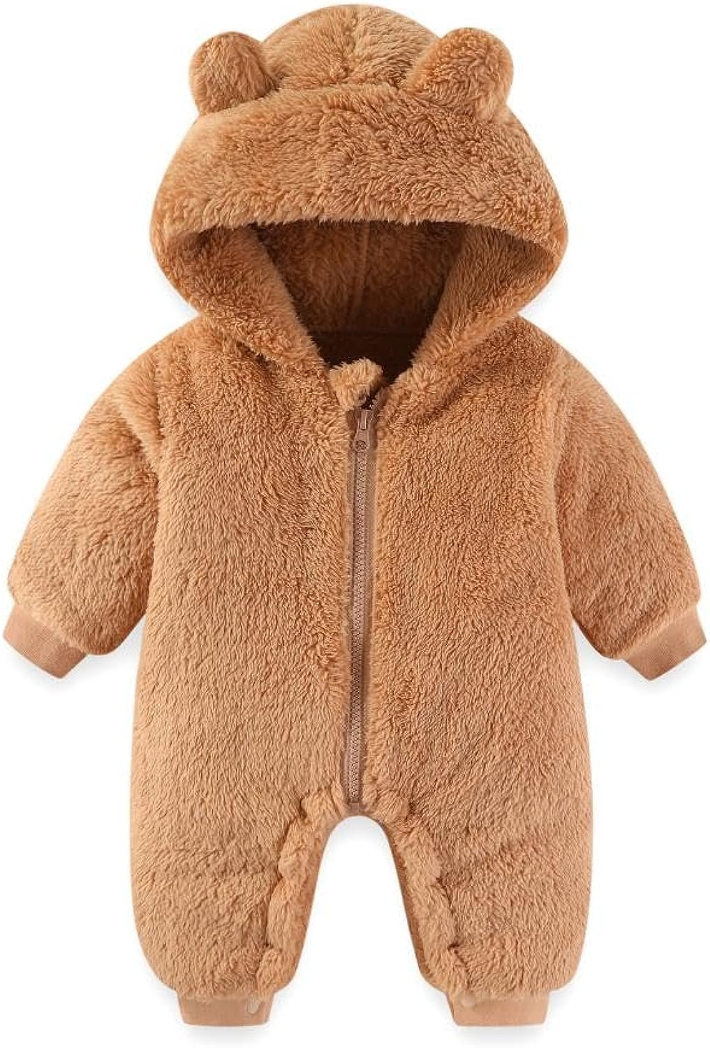 UVIPC Baby Newborn Bear Fleece Snowsuit Winter Coat Warm Hooded Jumpsuit for Baby boy girl