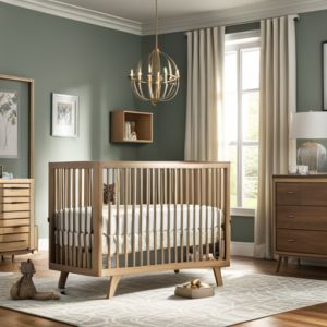 An image showcasing a beautifully designed Wayfair Crib in a spacious, sunlit nursery