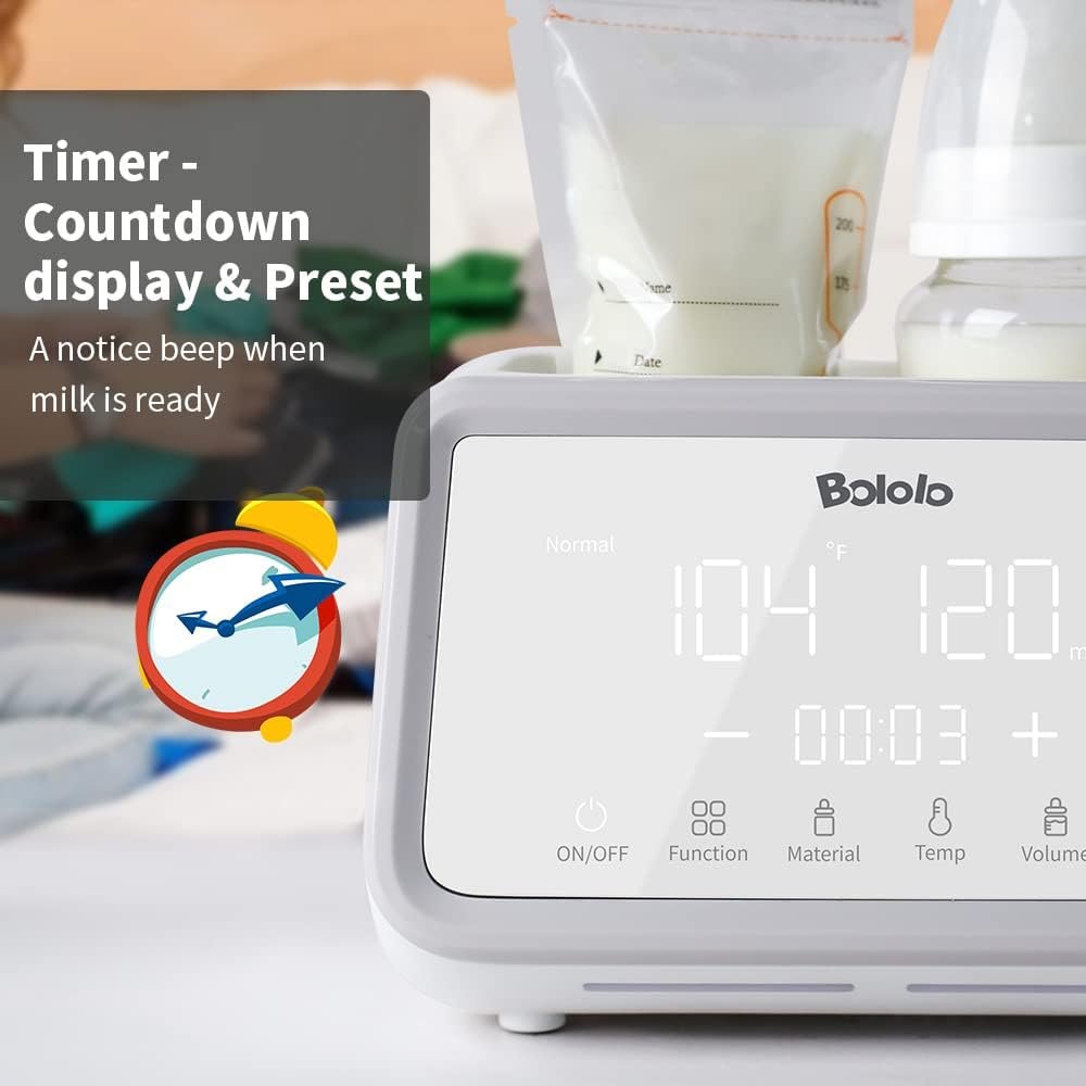 Bololo Baby Bottle Sterilizer and Dryer| Set-lizer for Baby Bottles,Breast Pump,Cups | LED Touch Screen | Auto Shut-Off  Baby Bottle Warmer | Warmer for breastmilk | 500W Stronger Power | 24H Tempera