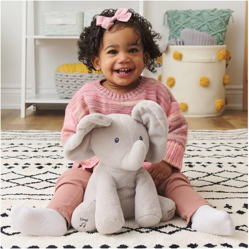 GUND Baby Animated Flappy The Elephant Plush, Singing Stuffed Animal Baby Toy for Ages 0 and Up, Gray, 12 (Song Styles May Vary)