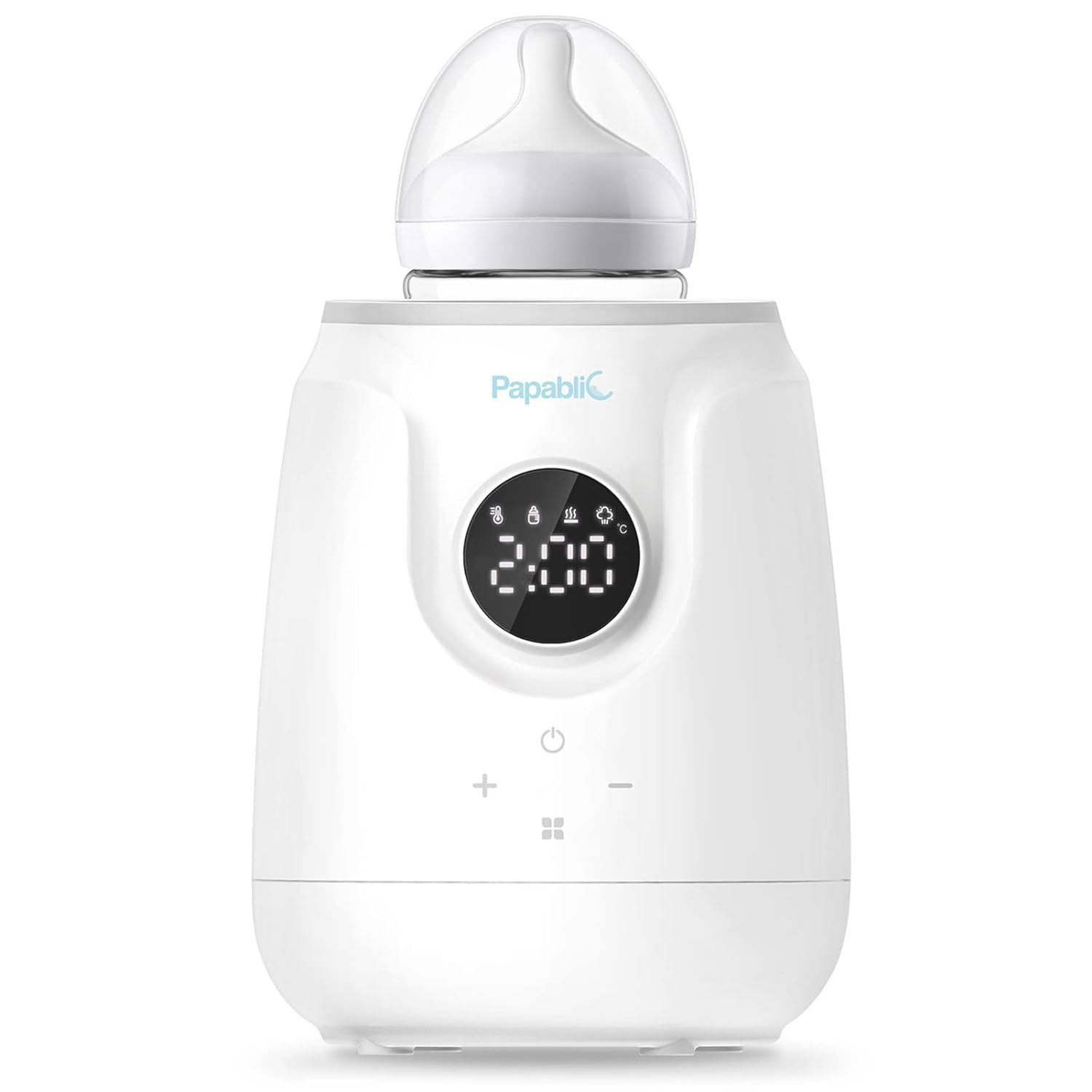 Papablic 5-in-1 Ultra-Fast Baby Bottle Warmer for Breastmilk and Formula, with Digital Timer and Automatic Shut-Off