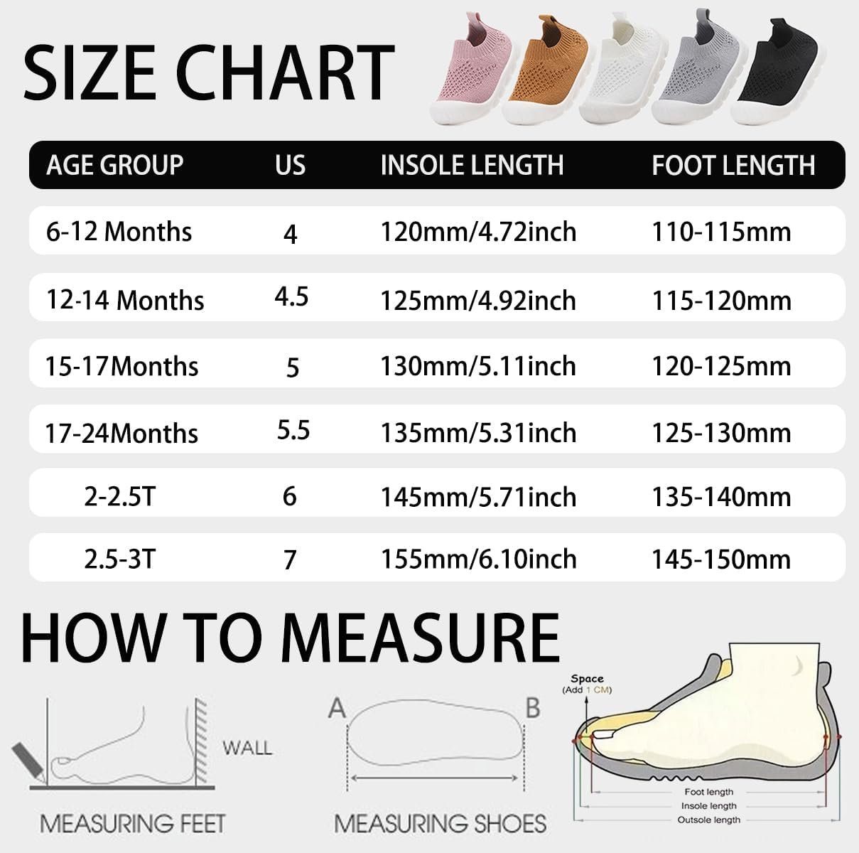 AILYLAKP Baby Boy Girl Shoes Lightweight Breathable 6-36 Months Toddler Infant The First Walking Sneakers