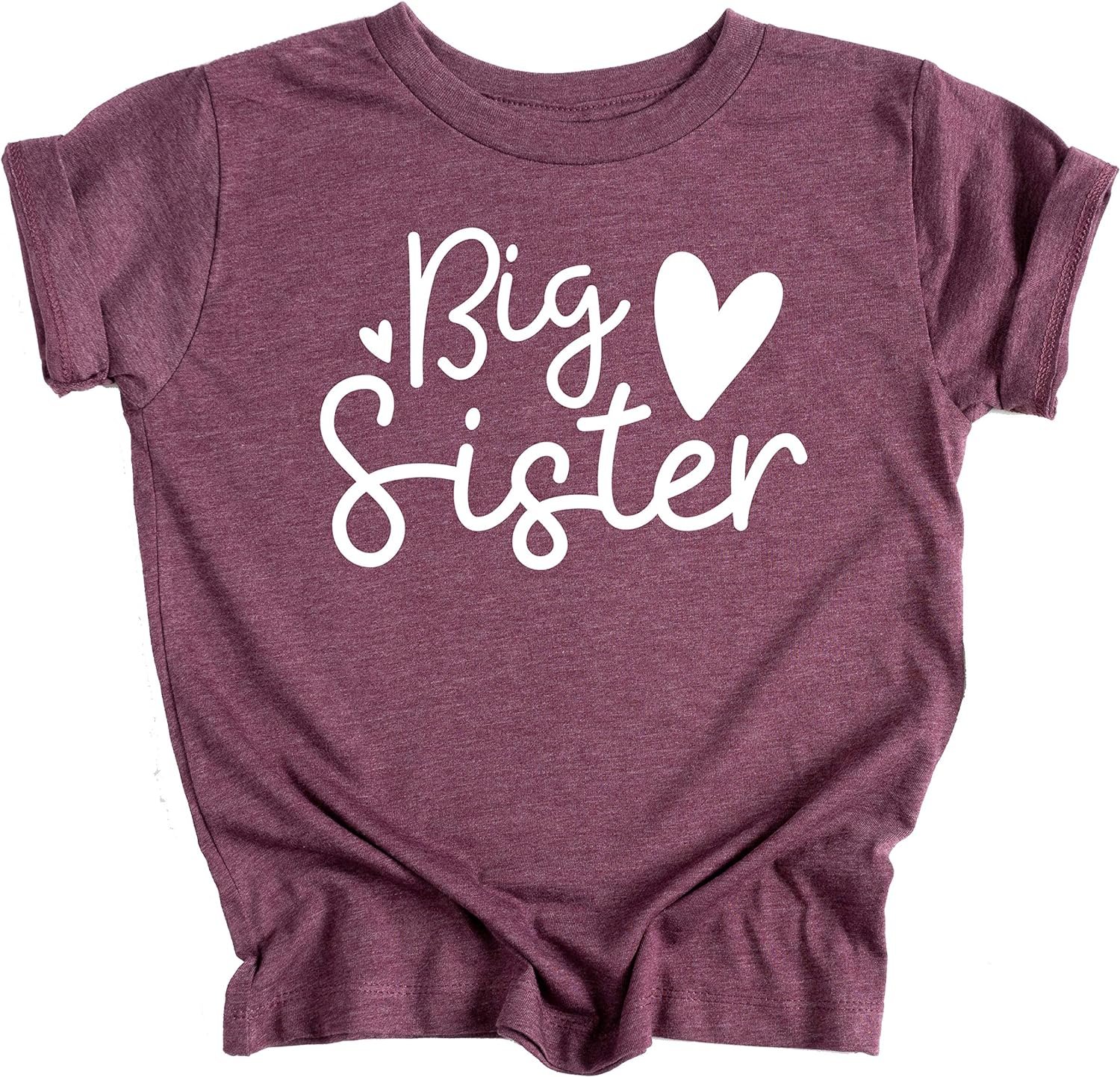 ELLA COLE COMPANY Big Sister Announcement T-Shirt for Toddler Girl- Luxury Cotton Blend Big Sister Shirt