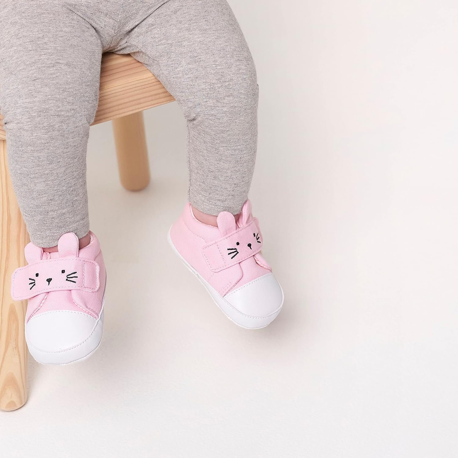 Gerber Unisex Baby Sneakers Crib Shoes Newborn Infant Toddler Neutral Boy Girl Bunny Pink 3-6 Months