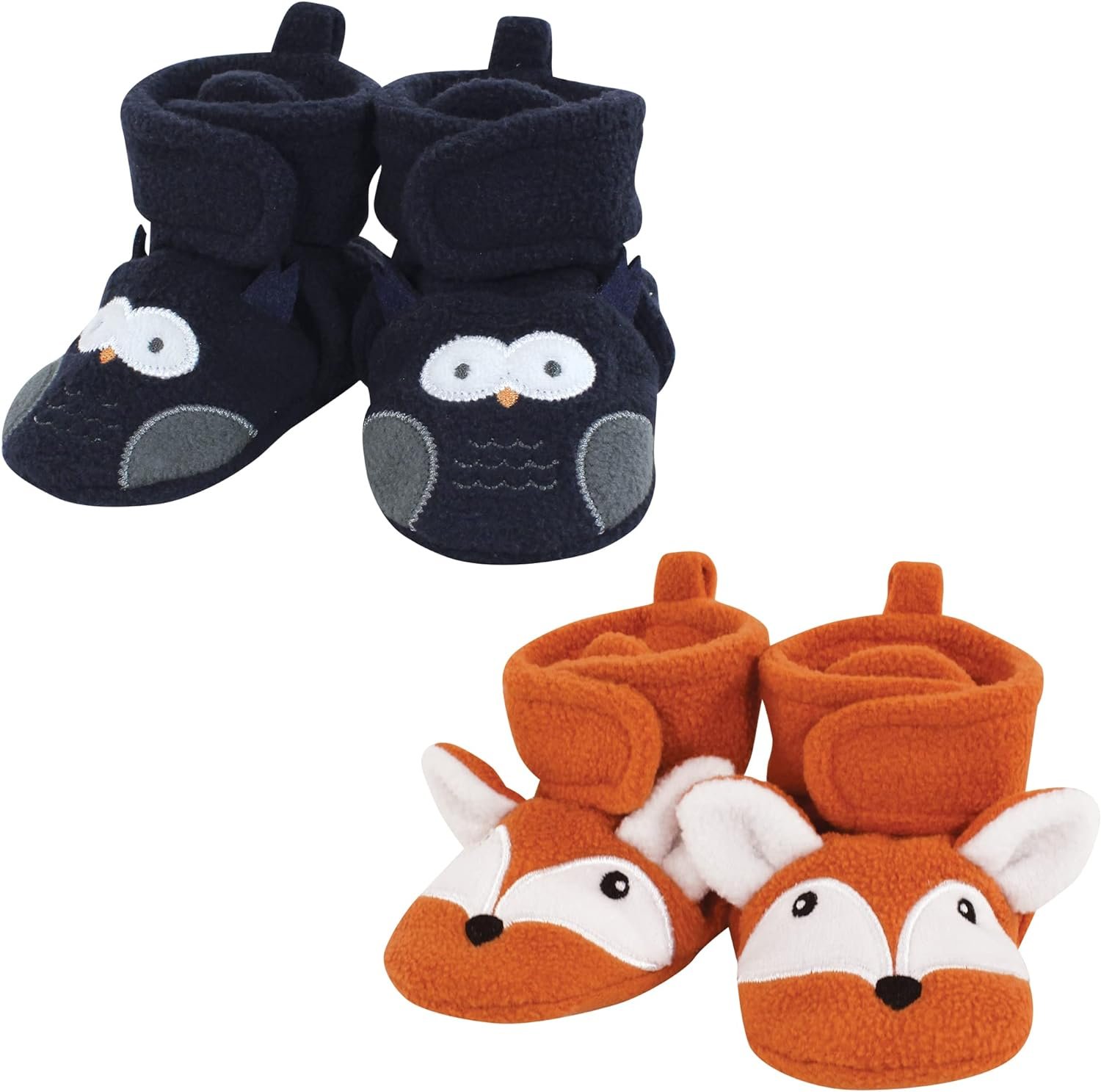 Hudson Baby Baby-Girls Animal Fleece Booties 2-Pack Socks