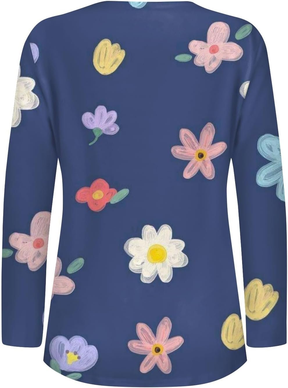 JJHAEVDY Womens Henley V Neck Sweatshirts Button Down Pullover Casual Hoodies Floral Print Sweatshirt 2023 Fall Clothes