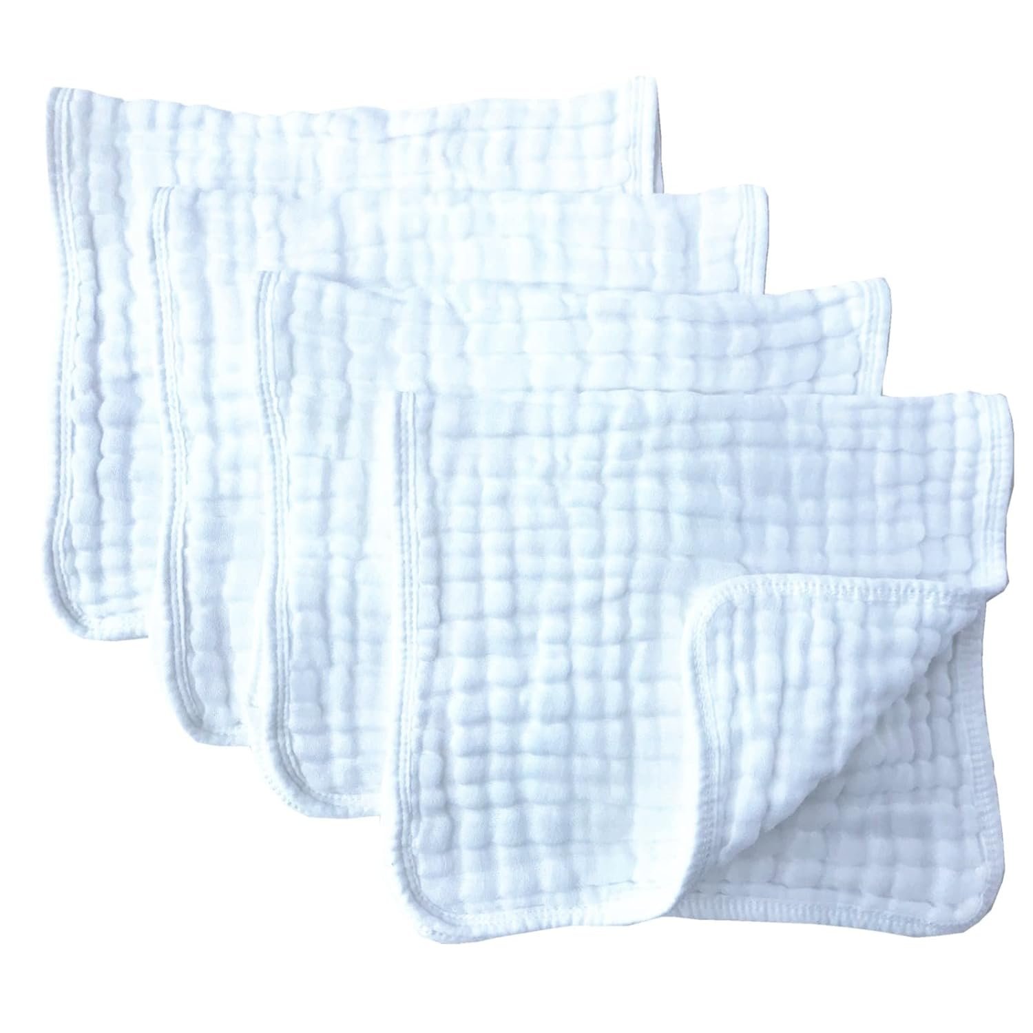 Synrroe Muslin Burp Cloths 4 Pack Large 20 by 10 100% Cotton 6 Layers Extra Absorbent and Soft