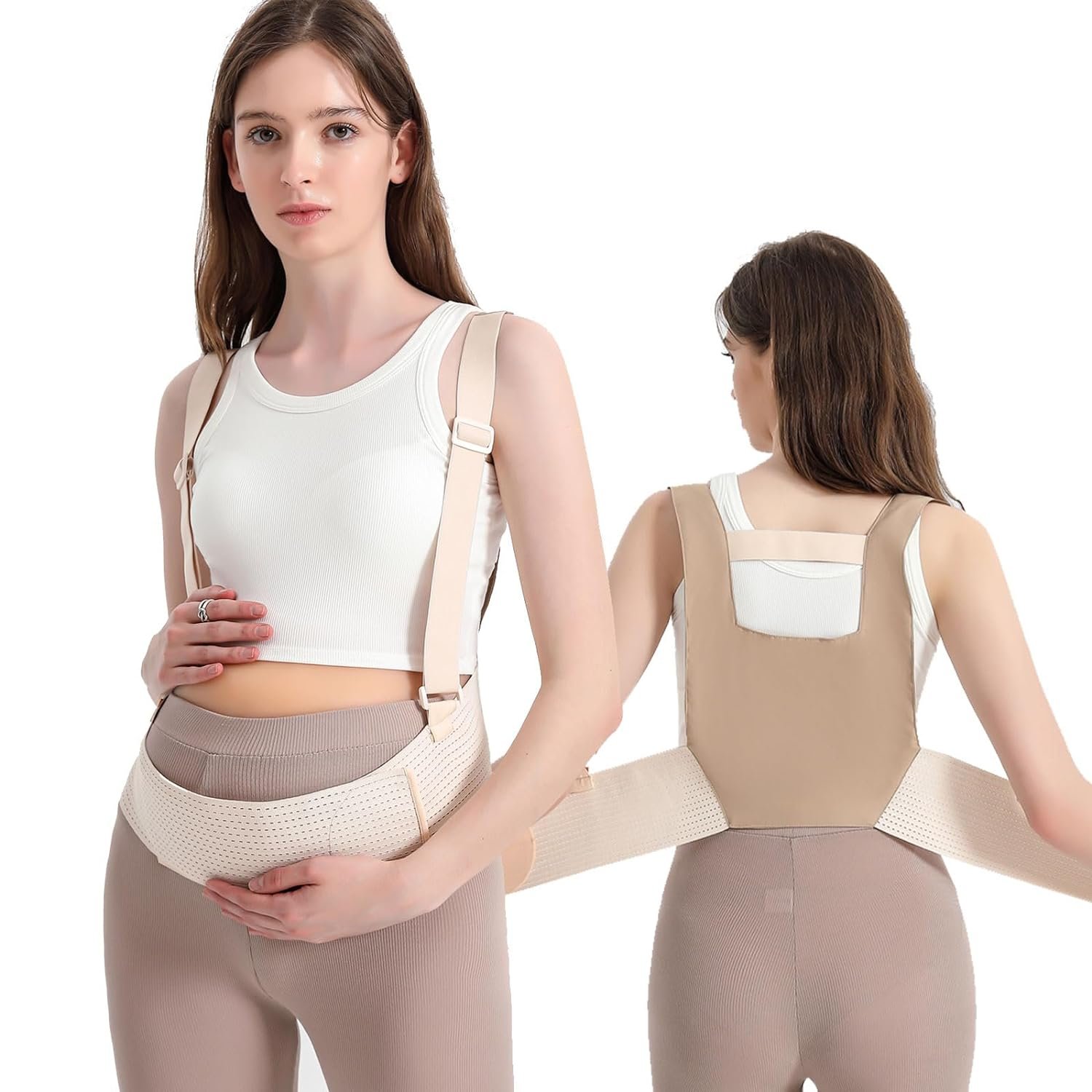 taynoes Maternity Belly Band Pregnancy Support for Abdomen, Pelvic, Waist, Back Pain,Breathable with Detachable Shoulder Strap, Adjustable Sizes，Pregnancy Must Haves Essentials (X-Large)
