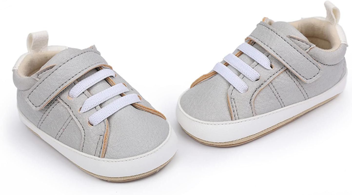 Unisex Baby Boys Girls High-Top Ankle Sneakers Soft Rubber Sole Infant Crib Shoes Toddler First Walkers