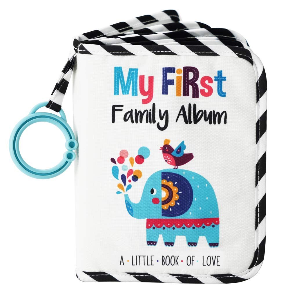 Urban Kiddy™ Babys My First Family Album | Soft Photo Cloth Book Gift Set for Newborn Toddler  Kids (Elephant)