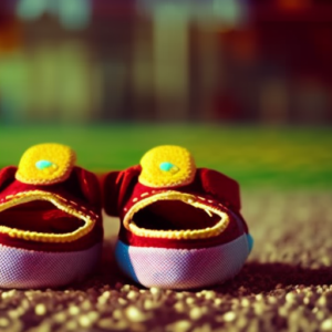 A captivating image showcasing a pair of adorable 9-month baby shoes