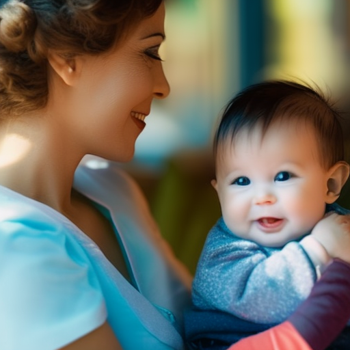 An image showcasing a caring parent gently cradling their baby, while nearby, a thought bubble illustrates the baby's active mind filled with colorful, swirling ideas and energy, conveying the concept of understanding ADHD in babies