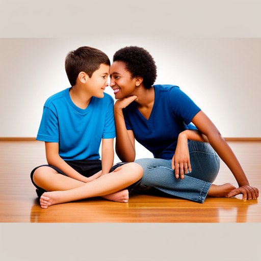 An image showcasing two adolescents engaged in open, respectful communication, actively listening to one another, with body language reflecting empathy, trust, and understanding