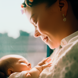 An image that captures the tender moment of a caregiver's hands cradling an adopted baby, their fingers gently intertwined