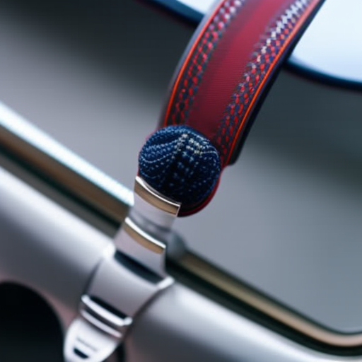 An image showcasing a close-up of a state-of-the-art car seatbelt tensioner in action