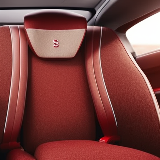 An image showcasing a cutting-edge car seat fitted with airbags for enhanced safety