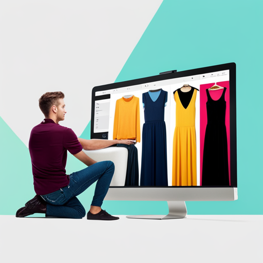 An image of a computer screen split into two, with one side showing a teenager browsing trendy clothes while the other side features a parent using a price comparison tool, symbolizing the importance of balancing style and affordability in online shopping