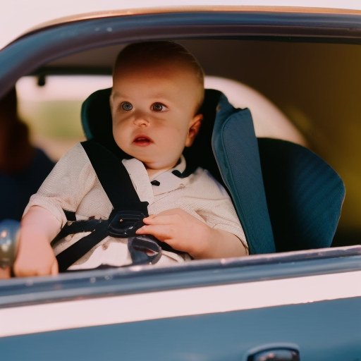 An image showcasing a parent using an incorrect harness position on a car seat, with clear visual cues like loose straps, misaligned chest clip, and improper recline angle