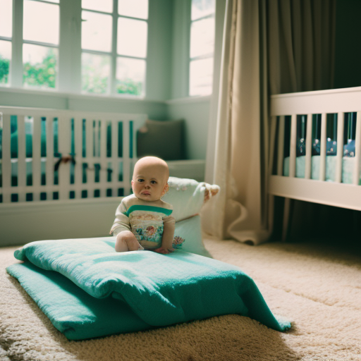 An image showcasing a clutter-free baby bed with properly fitted sheets, a firm mattress, and no loose objects