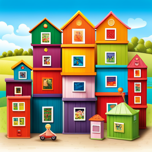 An image featuring a stack of colorful board books with varying sizes and illustrations, carefully chosen to match different developmental stages