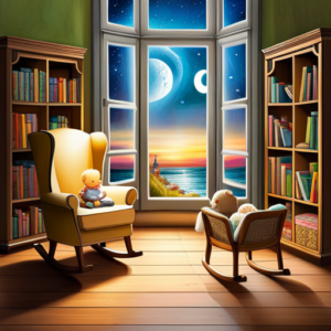 An enchanting image of a cozy nursery, softly lit by a warm, glowing nightlight