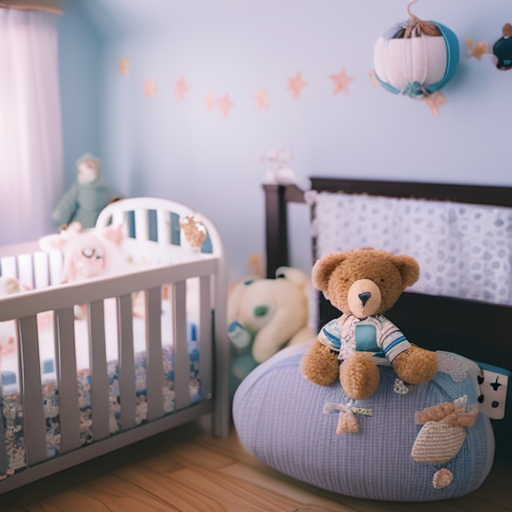 An image showcasing a beautifully decorated baby boy crib