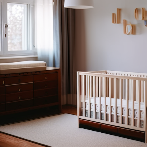 An image showcasing a spacious, sturdy baby cot in a serene nursery setting
