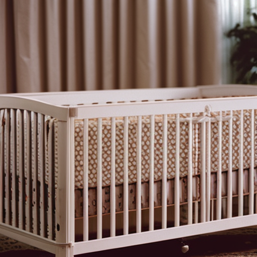 An image showcasing a variety of baby cribs on sale, ranging from convertible cribs with adjustable heights to sleek modern designs with built-in storage