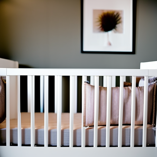 An image showcasing various baby cribs in different sizes, with a focus on dimensions