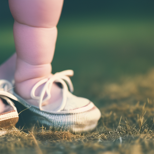 An image capturing the joyous transition from baby shoes to bare feet